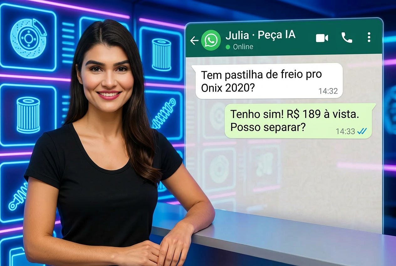 Julia atendendo no WhatsApp